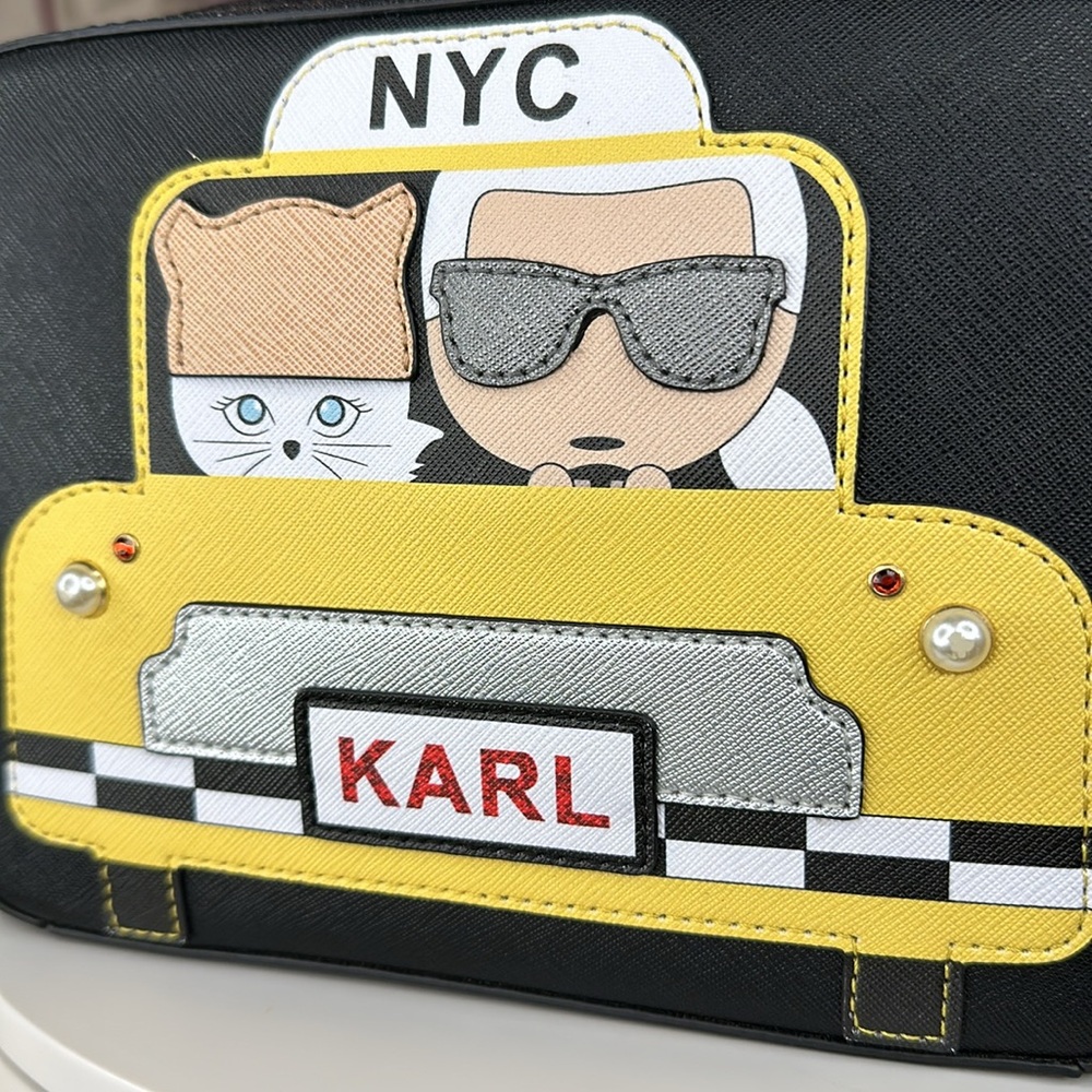 KARL LAGERFELD - Paris Maybelle Taxi NYC Black Crossbody Bag - Picture 2 of 16